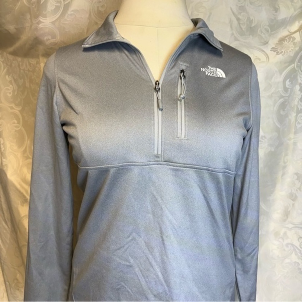 The North Face Light Gray 3/4 zip Pullover